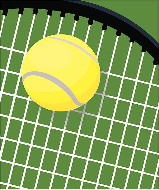 테니트 래킷 및 공 - wimbledon tennis stock illustrations