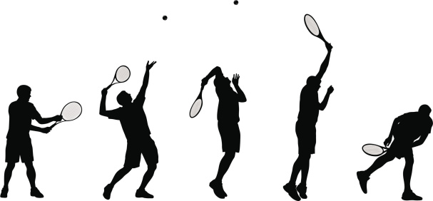 Tennis Serve Vector Silhouette
