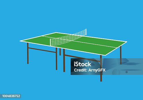 istock Tennis table vector illustration on the blue background. 1004838752