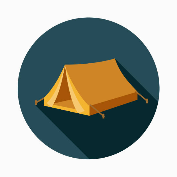 bildbanksillustrationer, clip art samt tecknat material och ikoner med tält platt design västra ikonen - camping tent