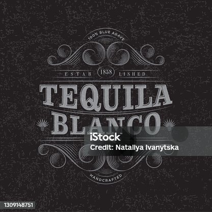 istock Tequila Blanco. Tequila Blanco label. Premium Packaging Design. 1309148751