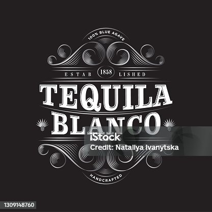 istock Tequila Blanco. Tequila Blanco label. Premium Packaging Design. 1309148760