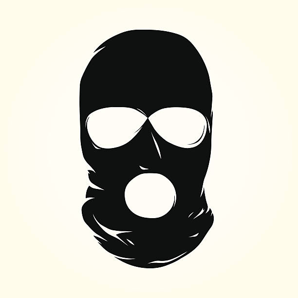 Terrorist mask Terrorist mask isolated vector illustration ski mask criminal stock illustrations