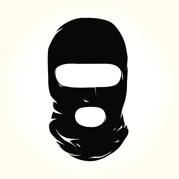Terrorist mask Terrorist mask isolated vector object ski mask criminal stock illustrations