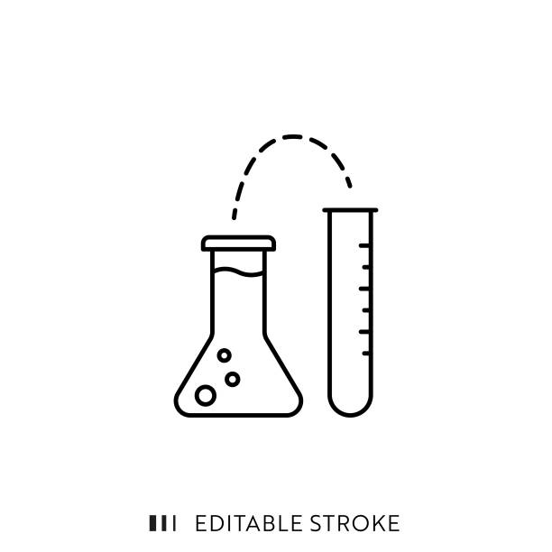 Test Tube Single Line Icon with Editable Stroke and Pixel Perfect. Test Tube Single Line Icon with Editable Stroke and Pixel Perfect. laboratory clipart stock illustrations