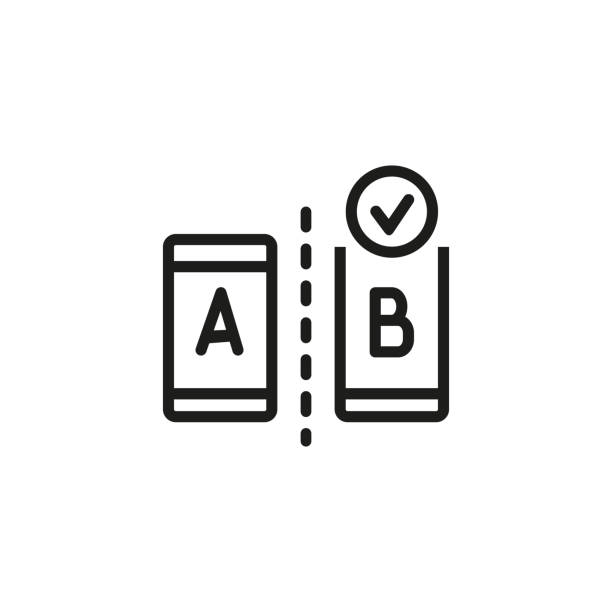 a / b 테스트 아이콘 - 과학 실험 stock illustrations
