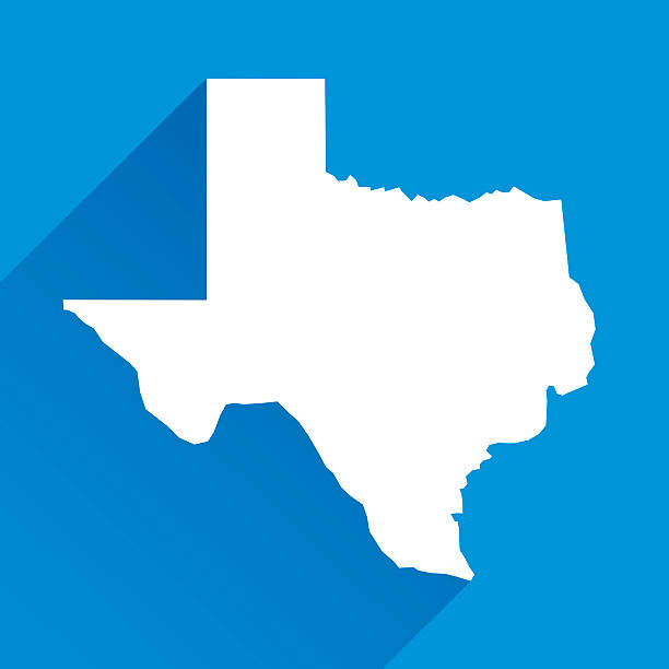 Texas Icon Vector illustration of a blue Texas state icon with shadow. texas stock illustrations