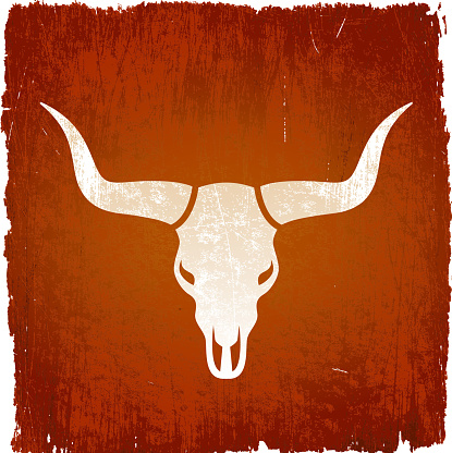 Texas Longhorn bull on royalty free vector Background