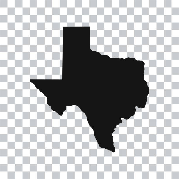 ilustrações de stock, clip art, desenhos animados e ícones de texas map isolated on transparent background. black map for your design. vector illustration, easy to edit. - texas