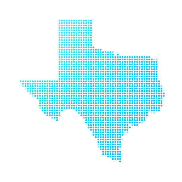 Texas map of blue dots on white background Map of Texas made with round blue dots on a blank background. Original mosaic illustration. Vector Illustration (EPS10, well layered and grouped). Easy to edit, manipulate, resize or colorize. Please do not hesitate to contact me if you have any questions, or need to customise the illustration. http://www.istockphoto.com/portfolio/bgblue digital enhancement stock illustrations