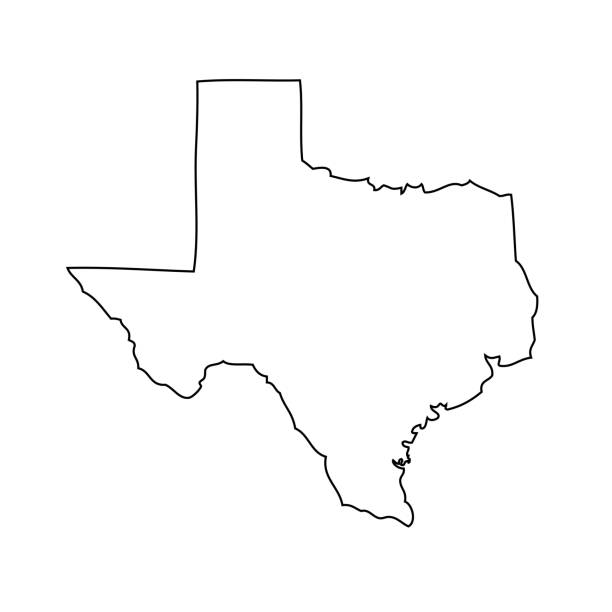 Texas - map of US state Vector. Map of US state texas map stock illustrations