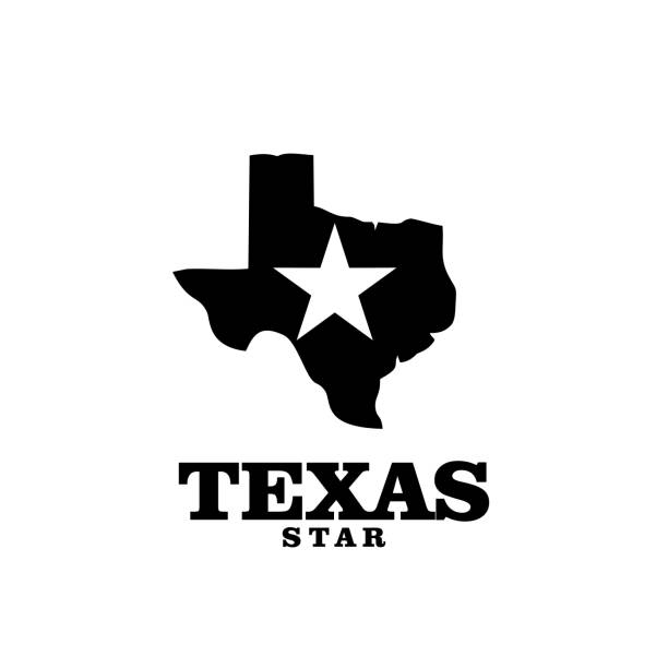 ilustrações de stock, clip art, desenhos animados e ícones de texas map star symbol icon design - texas