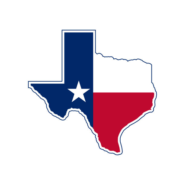 teksas haritası. teksas harita simgesi. teksas sembolü - texas stock illustrations