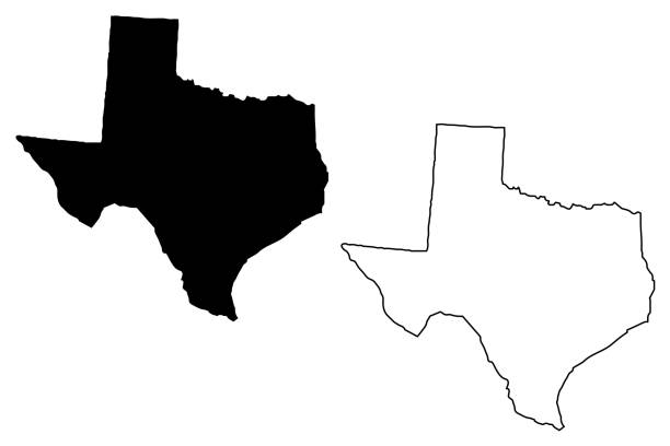 texas harita vektör - teksas stock illustrations