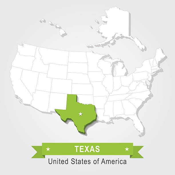 ilustraciones, imágenes clip art, dibujos animados e iconos de stock de estado de texas. estados unidos mapa administrativos. - texas shooting