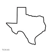 istock Texas - States of USA Outline Map Vector Template Illustration Design. Editable Stroke. 1277773173