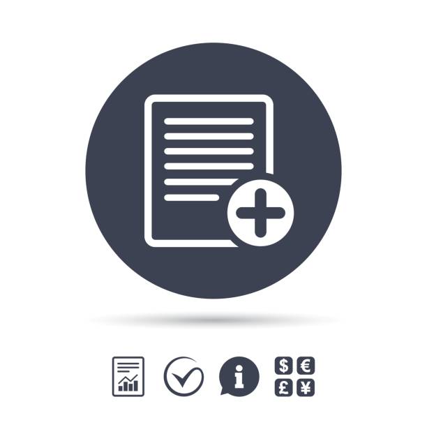 Text file sign icon. Add File document symbol. Report document,...