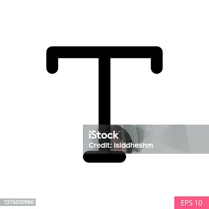 istock Text or Type tool vector icon in line style design for website design, app, UI, isolated on white background. Editable stroke. EPS 10 vector illustration. 1375010980