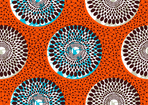 текстиль моды африканской печати 25 - батик stock illustrations