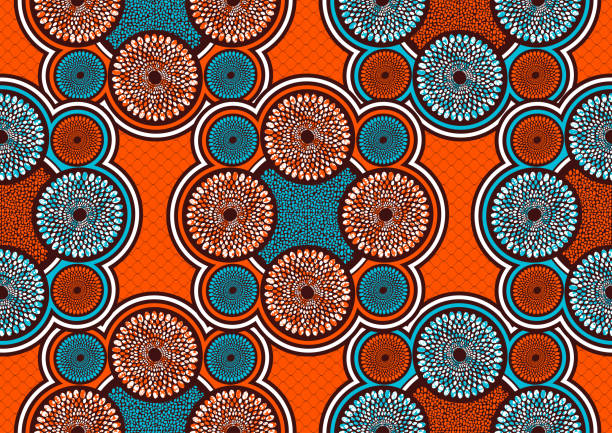 текстиль моды африканской печати 63 - батик stock illustrations