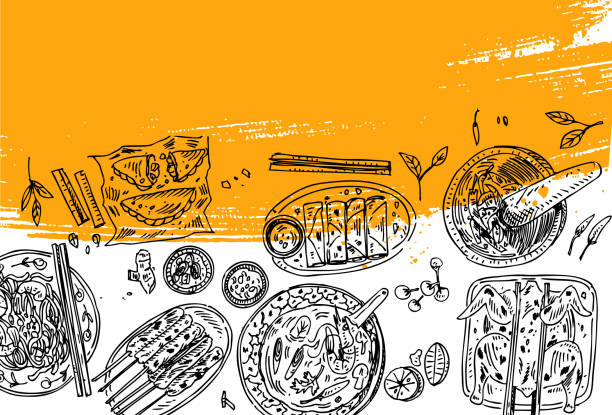 Thai Street Food Illustrations Royalty Free Vector Graphics