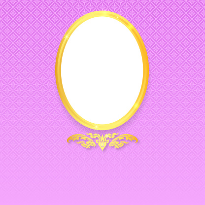 Thai pattern background with golden oval frame.