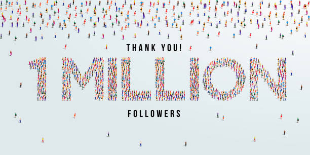 Thank you 1 million or one million followers design concept made of people crowd vector illustration. vector art illustration
