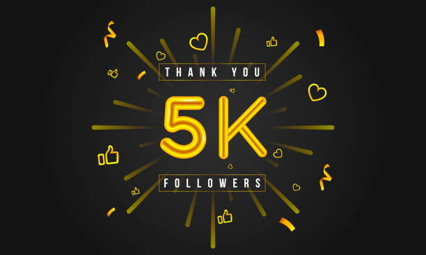Thank you 5k followers Design. Celebrating 5000 or Five thousand followers. Vector illustration. vector art illustration