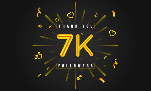 Thank you 7k followers Design. Celebrating 7000 or seven thousand followers. Vector illustration. vector art illustration