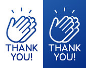 Thank you hands clapping celebration appreciation icon symbol.