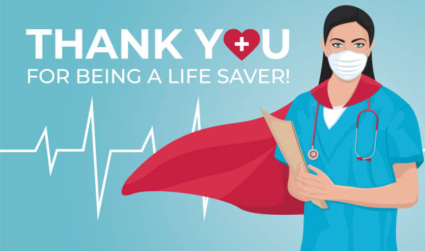 Thank you doctor and Nurses and medical personnel. Vector illustration Thank you doctor and Nurses and medical personnel. Vector illustration week stock illustrations