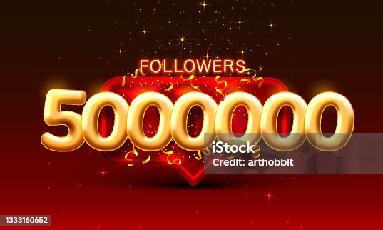 istock Thank you followers peoples, 5000k online social group, happy banner celebrate, Vector 1333160652