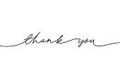 istock Thank you hand drawn vector modern calligraphy. Thank you handwritten ink illustration. 1188257734