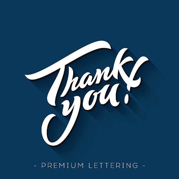 thank you hand lettering - thank you stock illustrations