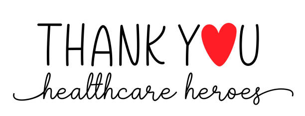 Thank you healthcare heroes. Vector brush lettering typography text - thank you heroes. Thank you healthcare heroes. Vector brush lettering typography text - thank you heroes. Gratitude quote for doctors, healthcare and nurses, medical workers fighting coronavirus. frontline worker stock illustrations