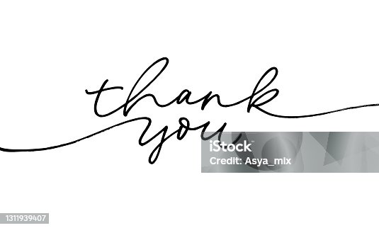 istock Thank you ink brush vector lettering. 1311939407