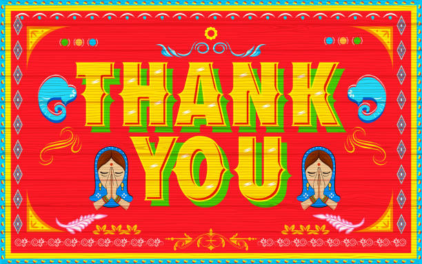 Thank You Poster illustration of Thank You Poster India truck paint style presentation speech borders stock illustrations
