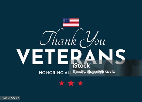 istock Thank You Veterans card. Veterans Day. Honoring all who served. Vector 1281872727