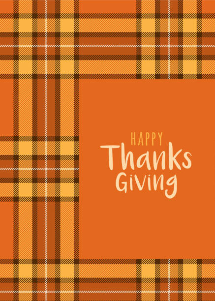 Thanksgiving Card Template with Tartan background. Stock illustration Thanksgiving Card Template with Tartan background. autumn patterns stock illustrations