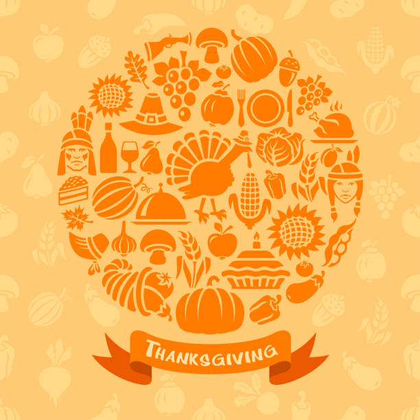 ilustraciones, imágenes clip art, dibujos animados e iconos de stock de diseño de collage de acción de gracias - thanksgiving turkey