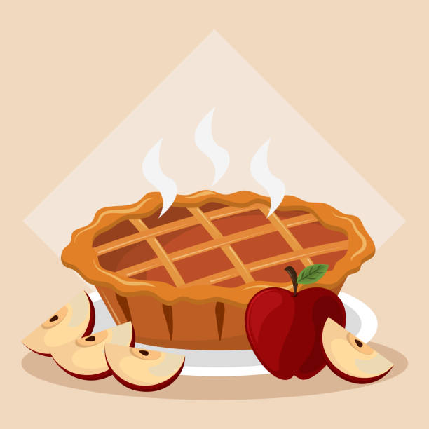 Thanksgiving day food Thanksgiving day food apples pie dessert vector illustration graphic design apple pie stock illustrations