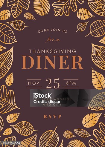 istock Thanksgiving Dinner Invitation Template. 1346182723