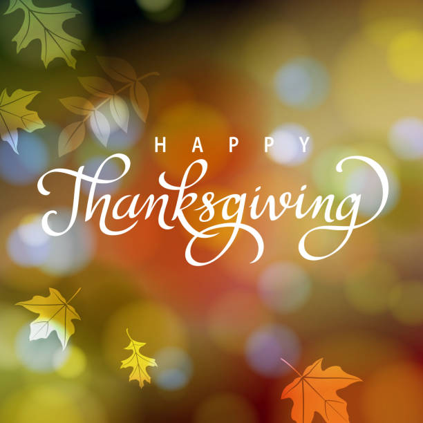 thanksgiving in autumn - happy thanksgiving stock illustrations
