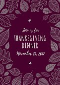 Thanksgiving invitation template - Illustration