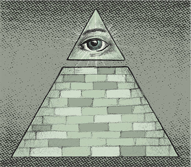 The All Seeing EYE this is a pyramid with a eye. conspiracy stock illustrations