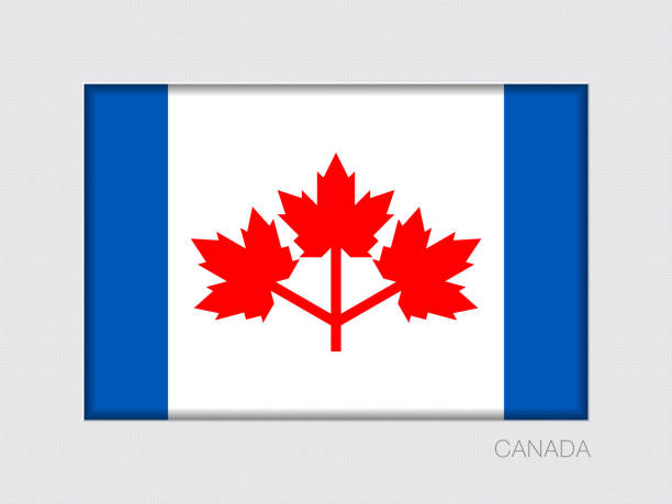 канадский вымпел пирсона. прямоугольный официальный флаг с pro - cartoon of...