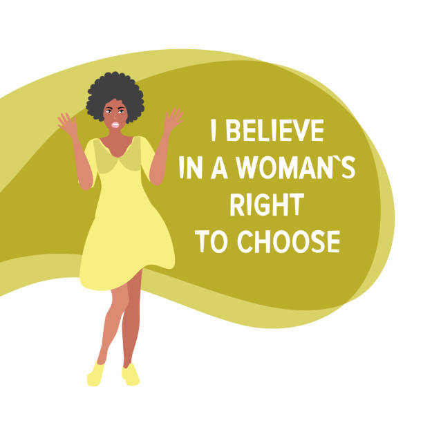 The concept of prohibition of abortion I believe in a woman right to choose. The concept of Protest against the prohibition of abortion abortion protest stock illustrations
