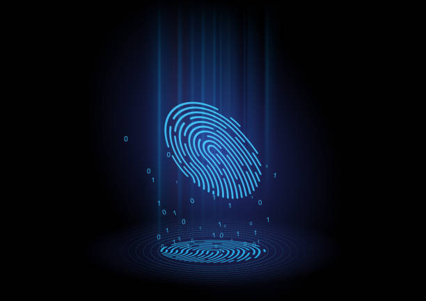 The Digital Transformation with Identity Security. vector art illustration