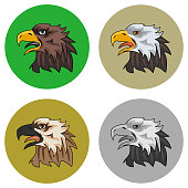 The eagle, the head of the eagle. Flat design, vector illustration, vector.