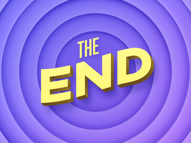 The End Cartoon Credits The end cartoon credits concentric circle abstract background. movie patterns stock illustrations